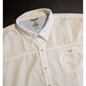 NWOT IZOD Saltwater Mens XXL White Short Sleeve Button Down Shirt 100% Cotton